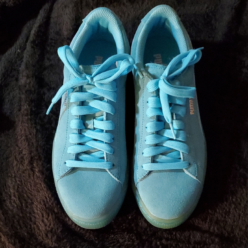 Puma Women's Suede Classic Atoll Blue Sneakers Big Kids Size 7